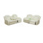 Canapé de salon inclinable en cuir végétalien blanc 2 pièces avec causeuse Ember
