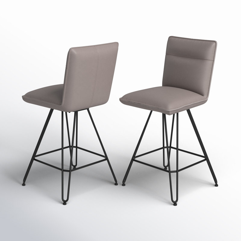 Vangorder Swivel Upholstered Counter Stool with Metal Frame, Counter Stool (24" Seat Height), Taupe
