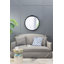 Cadre de miroir antique rond 30 po x 30 po sculpté à la main rose, miroir mural pour espace de vie, salle de bain, décoration murale d'entrée-1650431767