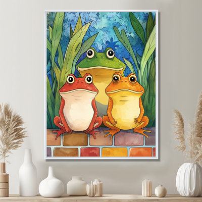 Funny Family Of Toad Cartoon II - Frog Wall Décor