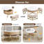 Table basse moderne à plateau relevable avec rangement et 3 repose-pieds gigognes blancs et naturels-2132740892-2132740894