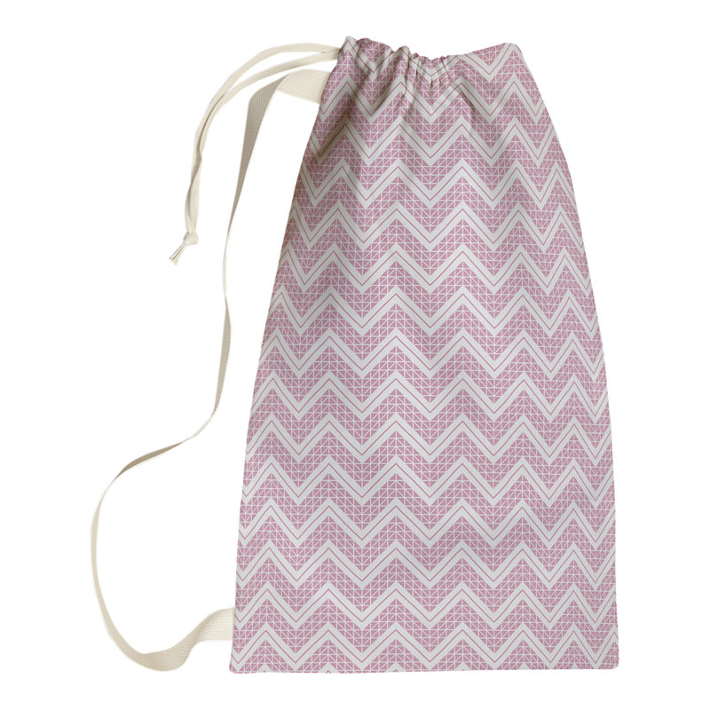 Sac à linge Stephenie, H 29 po x l 18 po x P 1,5 po, Rose / blanc