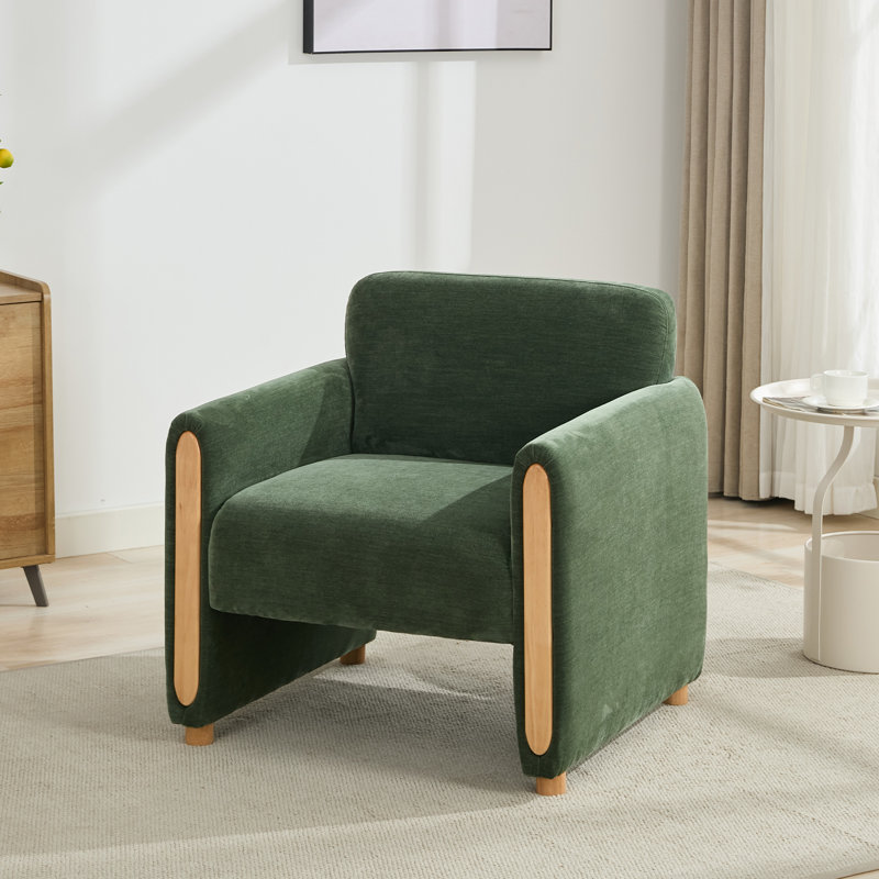 Fauteuil d'appoint rembourré 30,7 po de largeur, Chenille verte