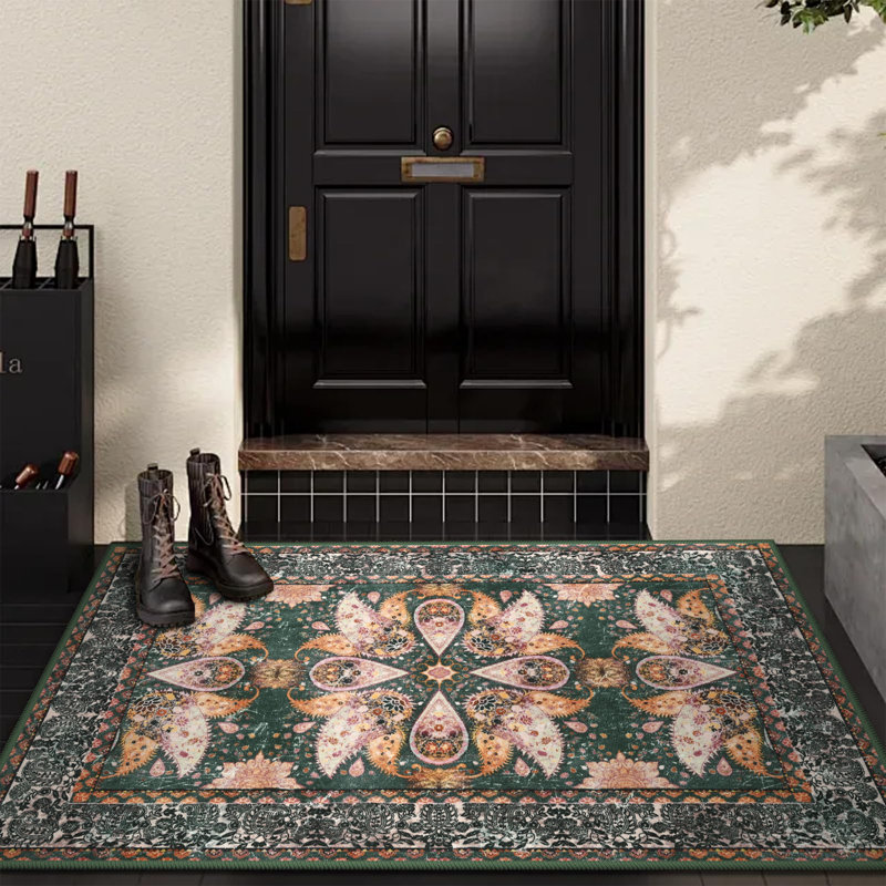 Tapis de salon à motif floral oriental Fillender, Rectangulaire 2 pi x 3 pi