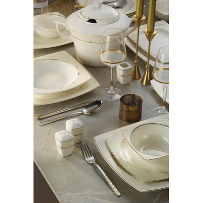 Bone China Dinnerware Set 61 Piece - Service for 12