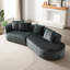 Canapé modulaire très profond - Chenille 4 de 114 pouces avec 4 coussins décoratifs pour le salon sans canapé d'assemblage-2010848111-2010848110