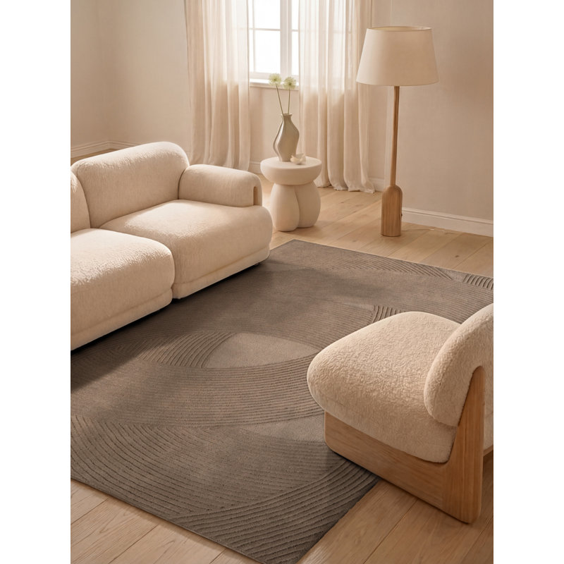 Wool Hand Tufted Area Rug, Brown, Rectangle 160 x 230 cm
