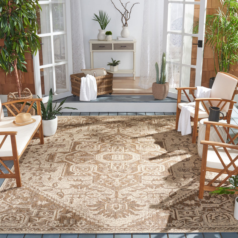 Powersville Performance Oriental Indoor/Outdoor Area Rug, Rectangle 5'3" x 7'6"