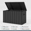 Purple Leaf 160 Gallons Water Resistant Lockable Resin Deck Box, Grey - Outdoor Storage Container for Patio Cushions, Pool Accessories & Garden Tools-115595887-115595890