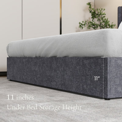 Hydraulic Lift Up Storage Upholstered Platform Bed
