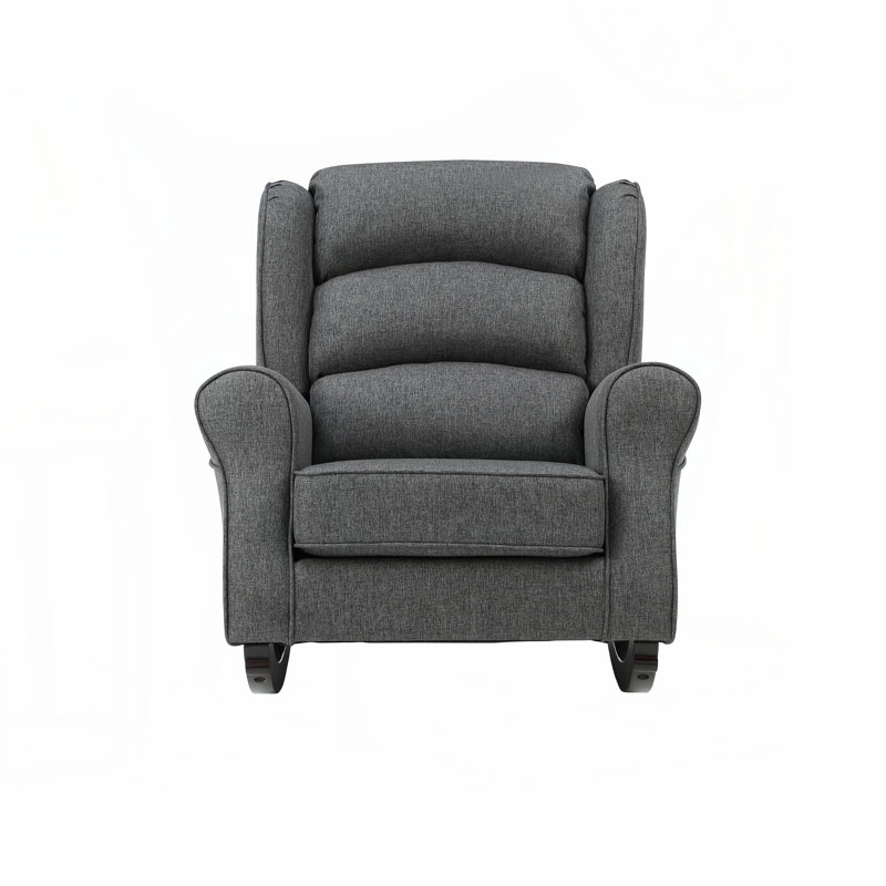 Chaise berçante Fabien en tissu gris