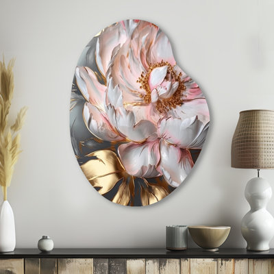 Congleton - Peonies Pear Shape Assymterical Metal Wall Art