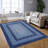 6x9 Braided Rug, Washable Area Rug for Living Room, Vintage Accent Rug, Braided Print Carpet, Low Pile Non-Shedding Kitchen Rugs with Non Slip Backing, Aesthetic Foldable Navy Rug-86706813-86706809