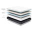 Grand matelas à plateau divisé avec mousse à mémoire de forme aérée ventilée 2 po - marbre 12 et tissu rafraîchissant-1015830992