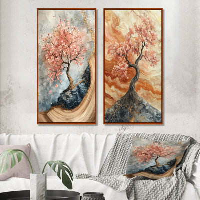 Cherry Blossom Tree Dreams Of Hanami I - Collection d'art floral sur toile 2 pièces