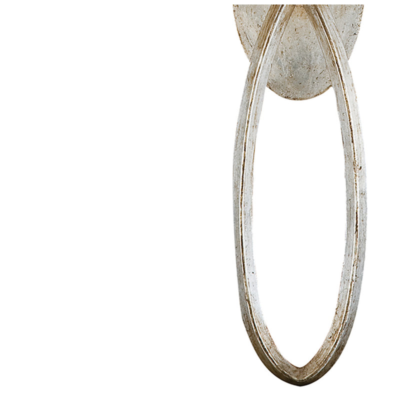Allegretto Armed Sconce, Platinized Silver Leaf