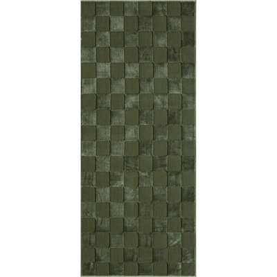 Abani Rugs Malynn PDE100A Machine Washable Forest Green Checker Area Rug