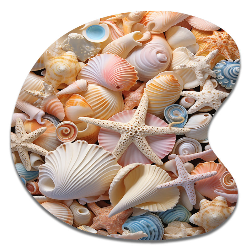 Ringler - coquillage en forme de goutte, art mural assymétrique en métal, H 33 po x l 33 po