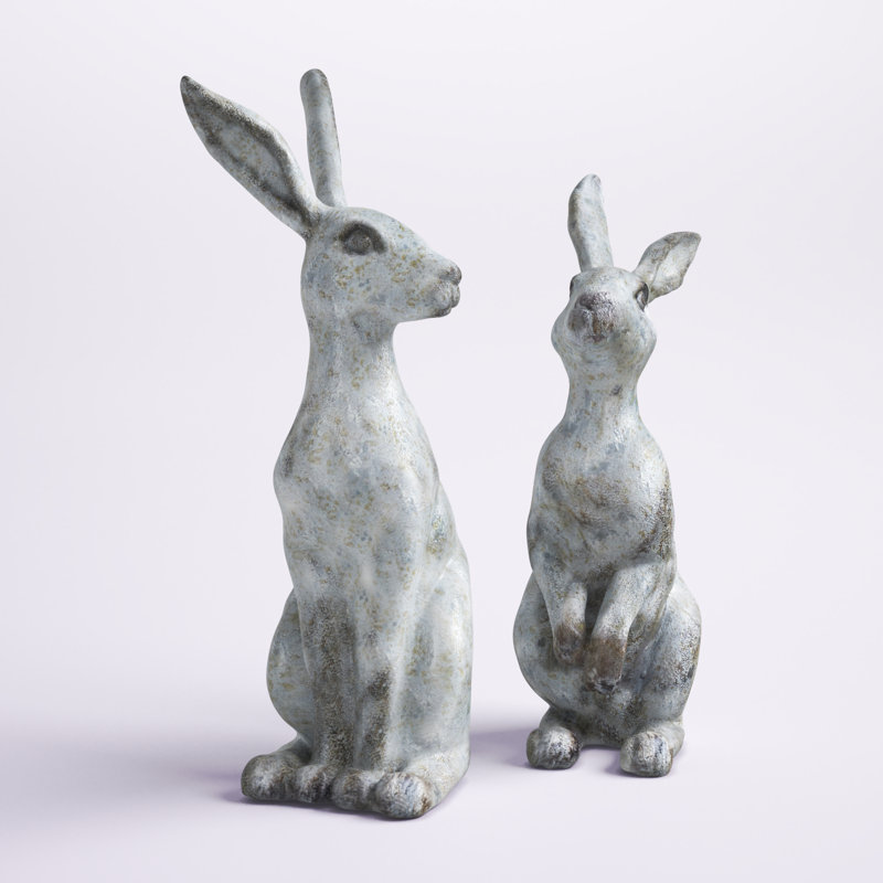 Viviano Rabbit 2 Piece Statue Set