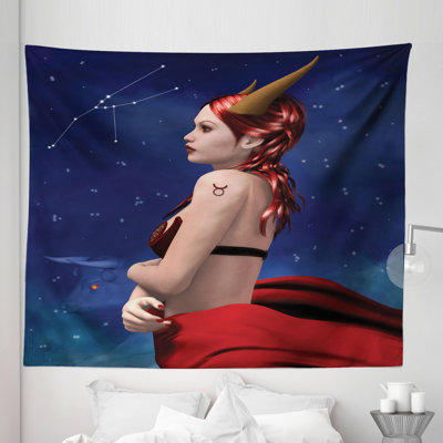 Taurus Girl with Horns Wall Hanging