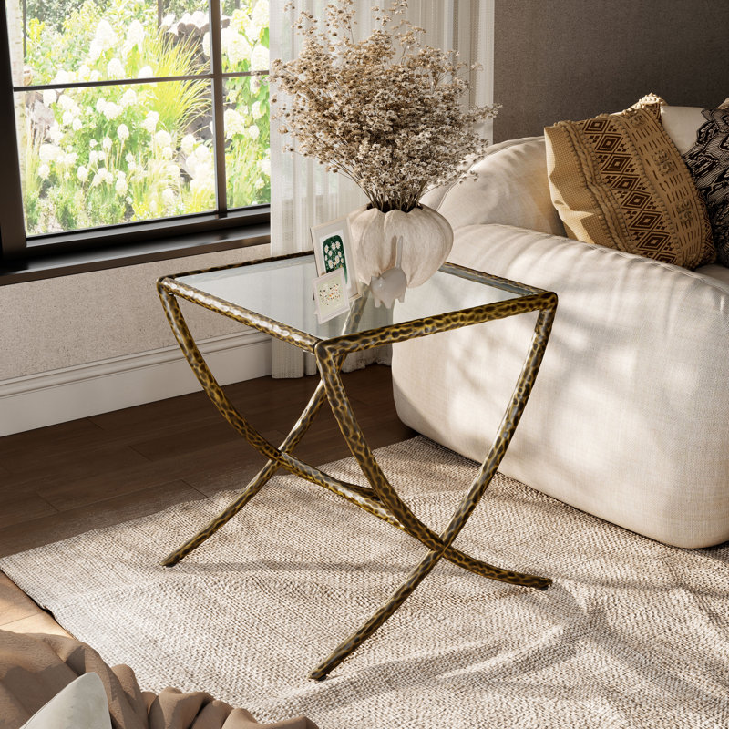 Table d'appoint Mathis, Or mat
