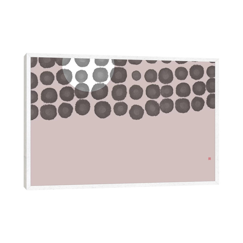 Hidden Moon N° 3 (Behind Clouds) 1 Piece Wall Art on Canvas, 66.04cm H x 101.6cm W x 3.81cm D, White Floater Framed