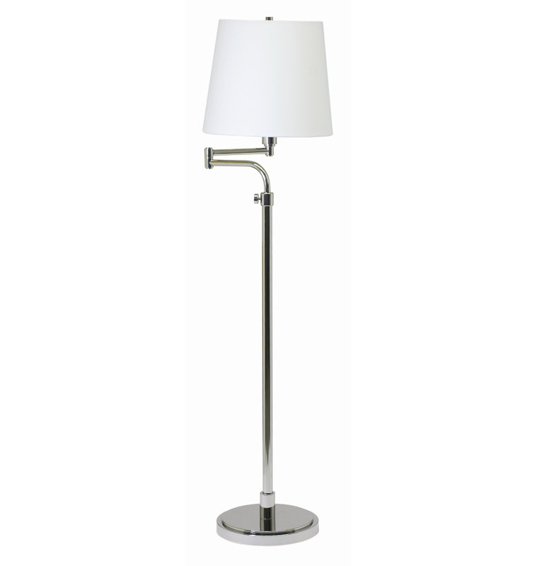 Deasia 58'' Swing Arm Floor Lamp, Polished Nickel