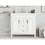 Meuble-lavabo 36 po avec lavabo supérieur, armoire de rangement moderne avec 2 portes à fermeture douce et 2 tiroirs, meuble-lavabo simple-57500462