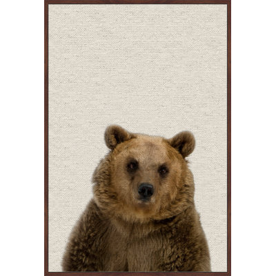 'Furry Bear' Floater Framed Canvas Print