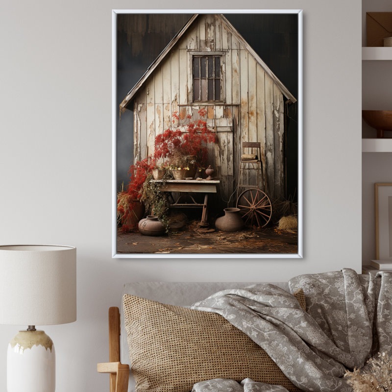 Asriel Barns Rustic Charm X - Barns, reproduction d'art sur toile encadrée, H 40 po x l 30 po x P 1,5 po