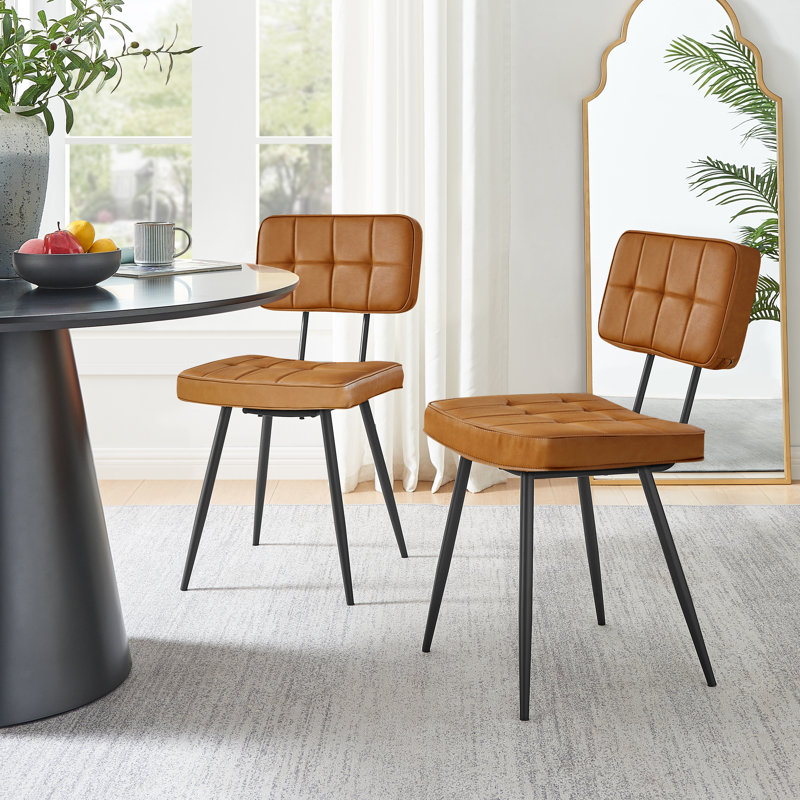 Adaline Dining Chair - Luxury Faux Leather Upholstered Mid Century Design