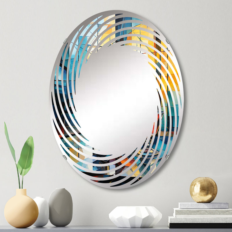 Reflets de verre d'alcool enivré - Miroir mural en spirale - MIR115334 - Ovale, L 20 po x H 30 po