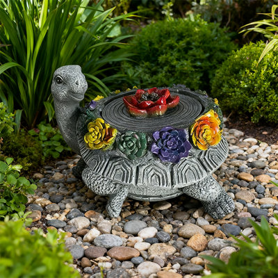 Fontaine de tortue avec lumières DEL, décoration de bureau 11 po pour humidité intérieure, cadeau de Noël / pendaison de crémaillère, fonctionnement silencieux