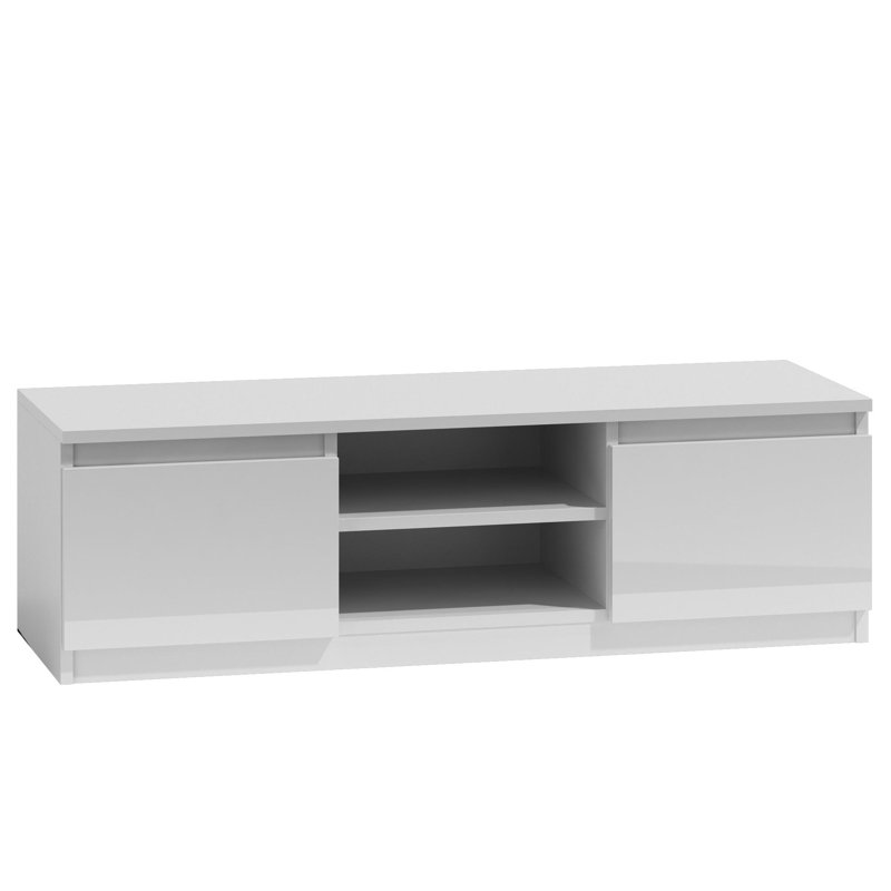 Delancey TV Stand, 36" H x 140" W x 40" D, High-gloss White Front/Matt reverse