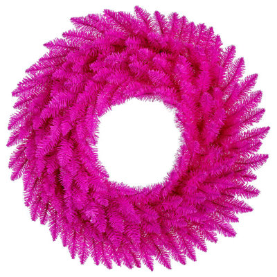 Dakota Fields 36" Hot Pink Artificial UnLit Wreath with 288 Realistic PVC Tips.