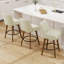 Tabouret de bar pivotant extra large à 360 ° avec siège à ressorts ensachés et base en bois massif-1316730351