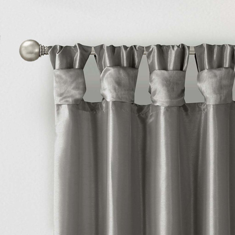 Panneau de rideau de fenêtre Twist Tab, L 50 po x L 108 po, Gris anthracite
