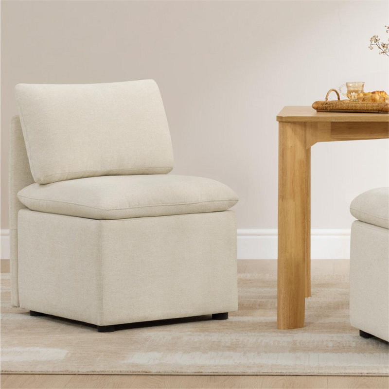 Chaise d'appoint rembourrée, Lin lin