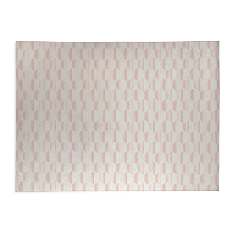 Tapis de bureau léger Hexaline, Rose, L 5 pi x L 3 pi