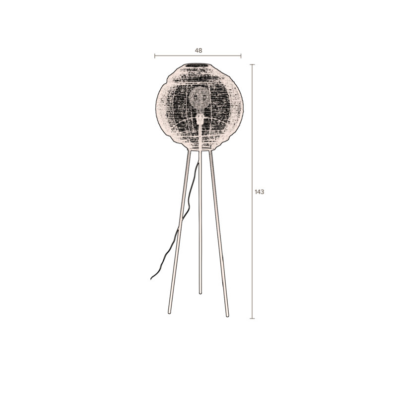 Tripod Floor Lamp, Gray, Gray