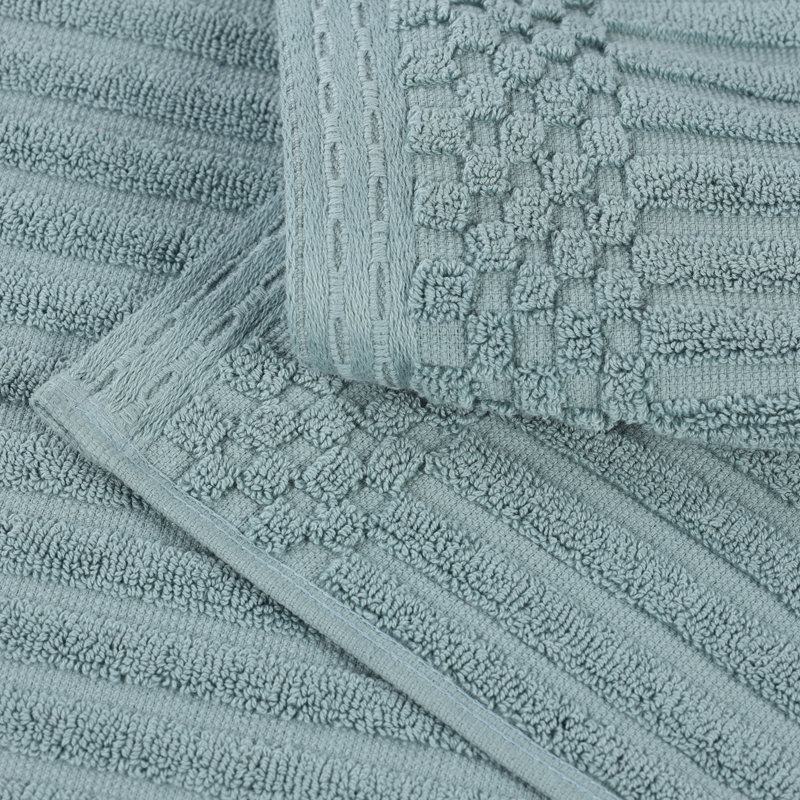 Ruvins 12 Piece 100% Cotton Towel Set, Basil