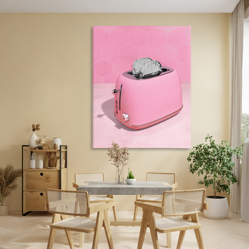 Grille-pain disco sur toile rose, design par Lish Creative, 48 x 36