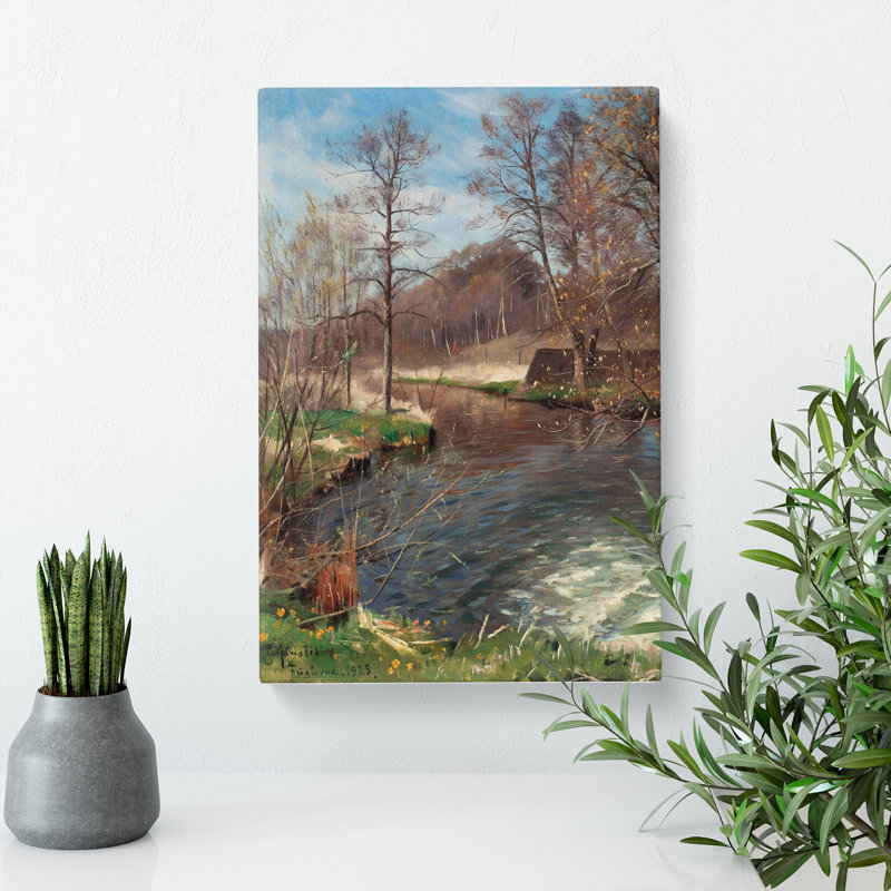 River Landscape by Peder Mork Monsted - Wrapped Canvas, 91cm H x 60cm W x 3cm D
