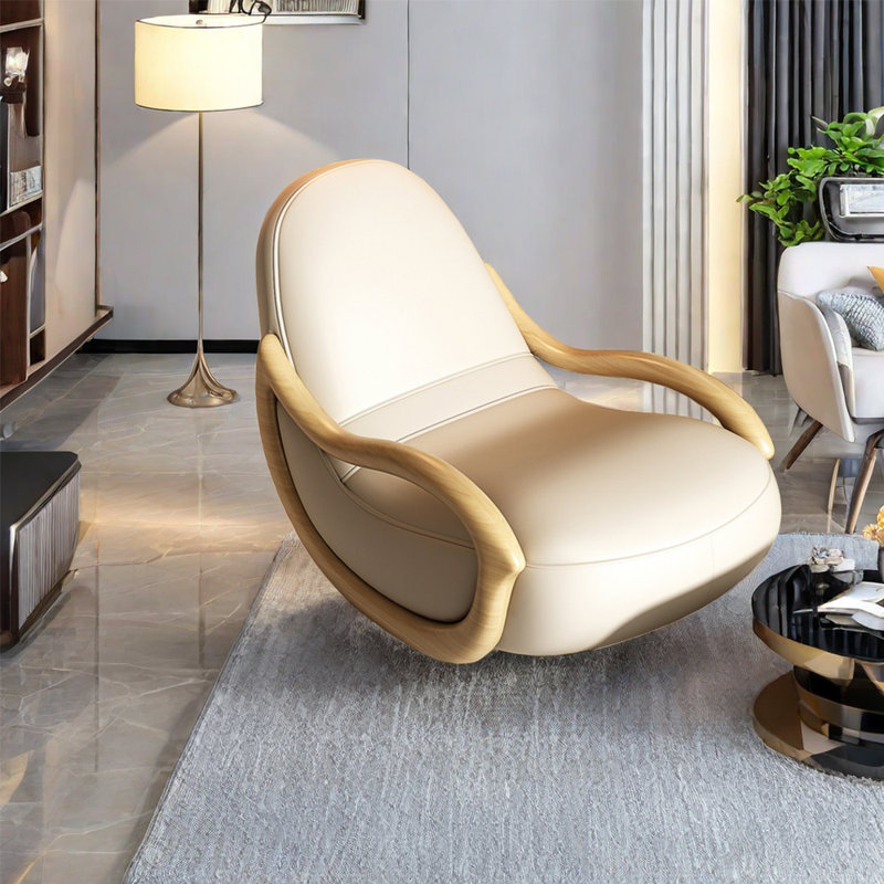 Chaise berçante en éponge hautement élastique, Beige