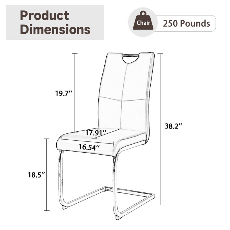 Modern Dining Chairs with Faux Leather Padded Seat Dining Living Room Chairs, High Back Dining Room Chairs Metal Home Kitchen Furniture Modern
