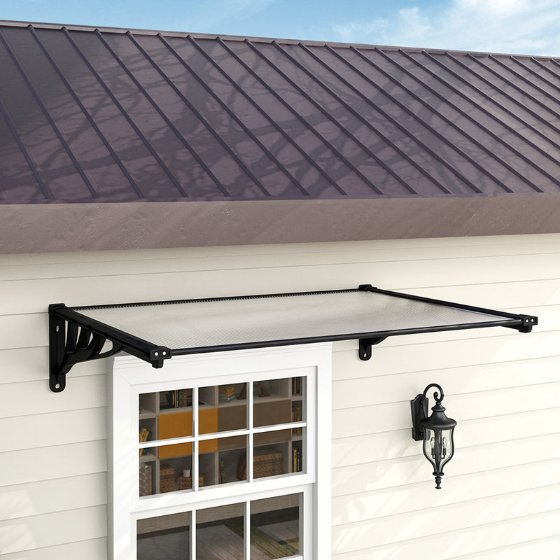 Caladoc 1m W x D 1m D Retractable Door Canopy, 28" H x 120" D x 100" W, Black