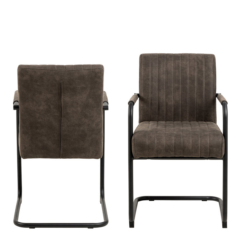Annamarie 52.5cm H Upholstered Cantilever Chair, Grey Fabric