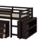 Lit mezzanine double avec armoire, tablettes et bureau-1685008323