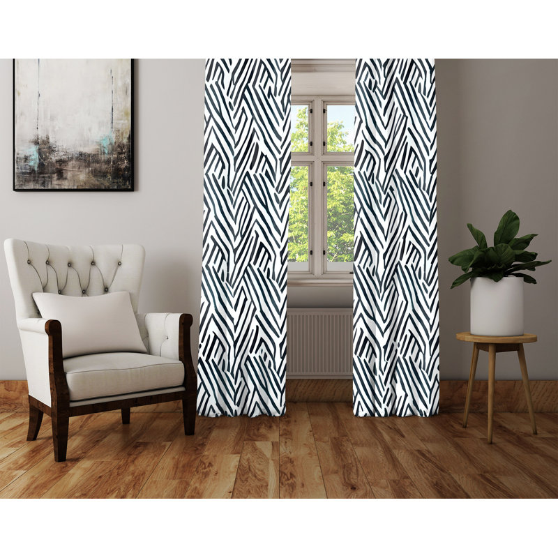 Paire de rideaux semi-transparents en polyester Dezerey, L 40 po x L 82 po