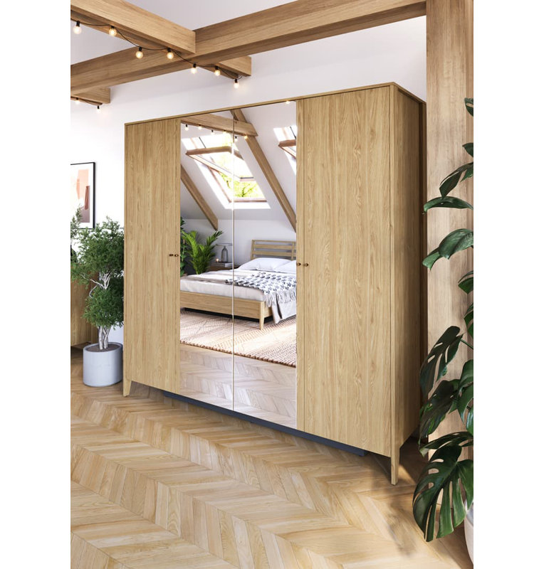 Delancy 4 Door Manufactured Wood Wardrobe